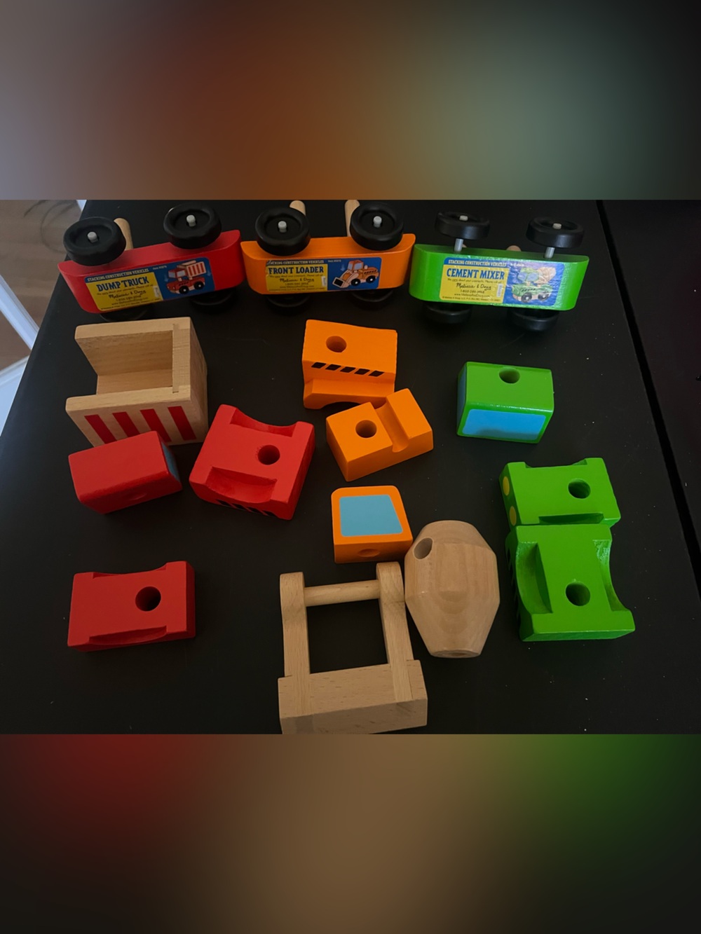 Wooden Construction Truck Building Blocks Set Melissa & Doug